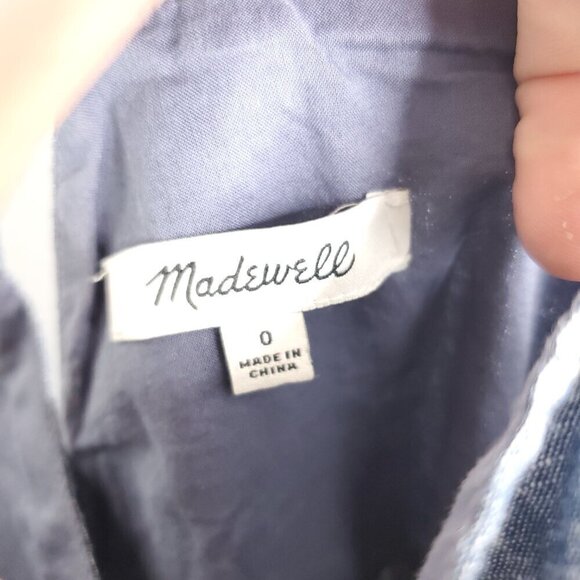 Madewell Dress Womens 0 Chambray Button Down Square Neck Midi Light Blue - Picture 4 of 10
